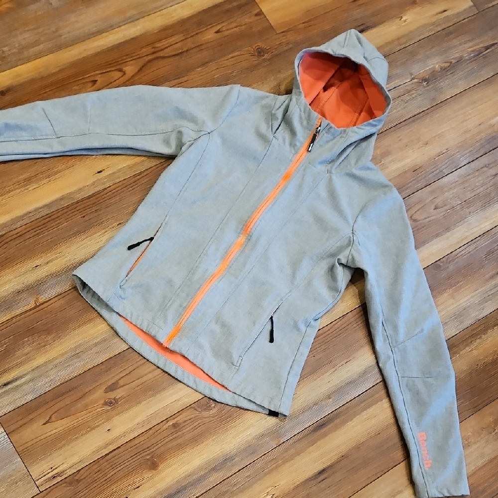 Bench Hooded Jacket In Gray And Orange